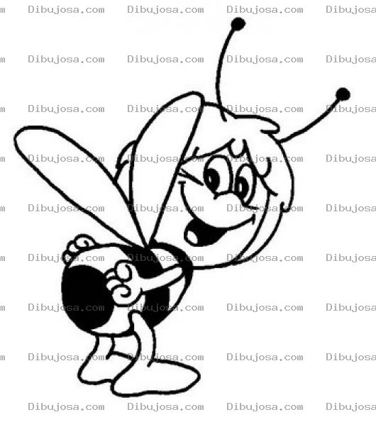 Dibujo para colorear Colorear Abeja Maya de nalgas