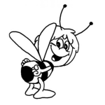 Dibujo para colorear Colorear Abeja Maya de nalgas