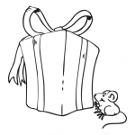 Dibujo para colorear Regaloyraton Dibujo De Un Regalo Con Un Raton Para Pintar Y Colorear