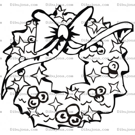Dibujo para colorear Guirnalda Navidena Dibujo De Una Girnalda De Navidad Para Pintar Y Colorear Aro De Pino Adornado Adorno De Nabidad