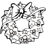 Dibujo para colorear Guirnalda Navidena Dibujo De Una Girnalda De Navidad Para Pintar Y Colorear Aro De Pino Adornado Adorno De Nabidad