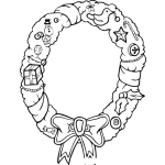 Dibujo para colorear Colorear Guirnalda De Pino De Navidad Adornada Con Juguetes Y Adornos Navidenos Para Pintar Y Colorear
