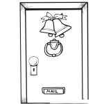 Dibujo para colorear Dibujo De Puerta Decorada Para Navidad