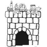 Dibujo para colorear Dibujo De Una Chimenea Decorada En Navidad Para Colorear Chimenea Navidena