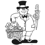Dibujo para colorear Canastanavidena Dibujo De Jefe Regalando Una Canasta Navidena Para Pintar Y Colorear empresario dadivoso y generoso