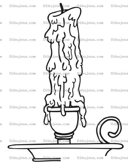 Dibujo para colorear Dibujo De Candela Derretida Para Pintar Y Colorear