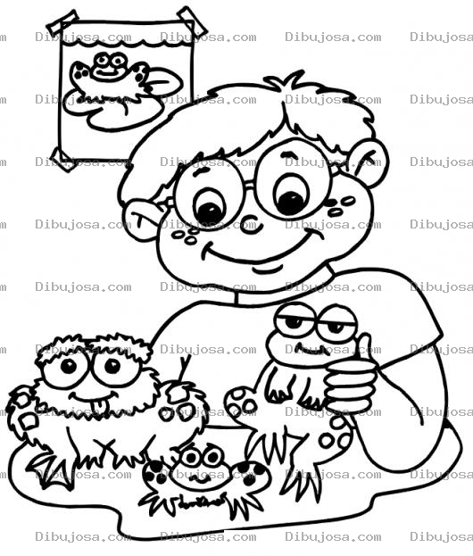 Dibujo para colorear Amante De Ranas Para Pintar Y Colorear
