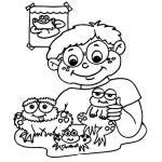 Dibujo para colorear Amante De Ranas Para Pintar Y Colorear