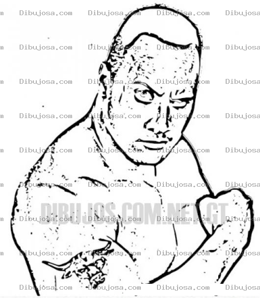 Dibujo para colorear Dwayne The Rock Johnson Colouring Page