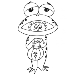 Dibujo para colorear Disfraz De Rana Para Pintar Y Colorear Nino Disfrazado De Ranita