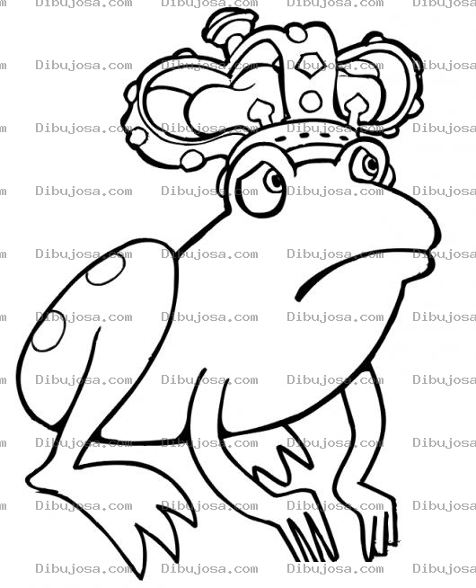 Dibujo para colorear Dibujo De Rey Convertido En Sapo Para Pintar Y Colorear