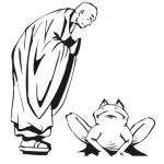 Dibujo para colorear Sapo Y Monje Tibetano Para Pintar Y Colorear