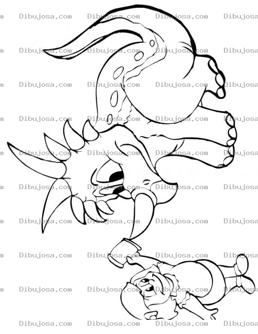 Dibujo para colorear Dibujo De Una Nina Con Un Dinosaurio Para Pintar Y Colorear Dinosaurionina