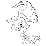 Dibujo para colorear Dibujo De Una Nina Con Un Dinosaurio Para Pintar Y Colorear Dinosaurionina