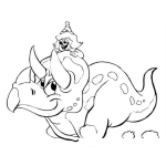 Dibujo para colorear Dibujo De Nina Montada Sobre Un Dinosaurio Para Pintar Y Colorear Nenadinosaurio