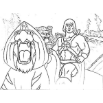 Dibujo para colorear Heman Y Su Tigre Verde Para Pintar Y Colorear Dibujo De He-man Montado Sobre Su Tigre Exmarico