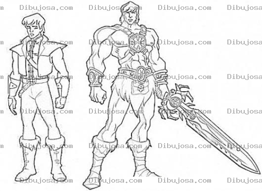 Dibujo para colorear Dibujo Del Principe Adams Y He-man Para Pintar Y Colorear A Heman Y Adams O Jiman Y El Principe Adam