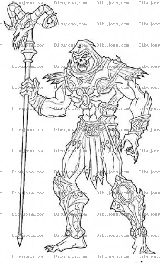 Dibujo para colorear Dibujo De Esqueletor Para Pintar Y Colorear A Eskeleto Skeletor Enemigo De Heman