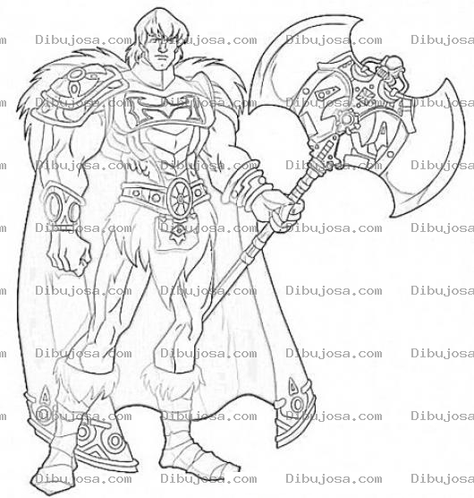 Dibujo para colorear Dibujo De Heman Moderno Para Pintar Y Colorear He-man 2012