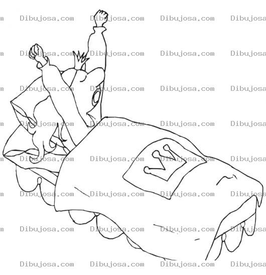 Dibujo para colorear El Despertar De La Princesa Dibujo De Princesa Despertando En Su Camita Imperial Para Pintar Y Colorear Buenos Dias Princesita