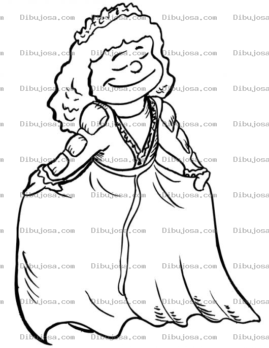 Dibujo para colorear Dibujo De Nina Pajesita Para Pintar Y Colorear Hermanita De Princesa