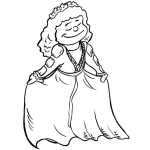 Dibujo para colorear Dibujo De Nina Pajesita Para Pintar Y Colorear Hermanita De Princesa