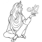 Dibujo para colorear Princesa Y Hada Para Pintar Y Colorear Princesita Triste