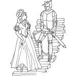 Dibujo para colorear Dibujo De Una Princesa Y Su Caballero Para Pintar Y Colorear Amor De Princesa