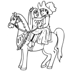 Dibujo para colorear Dibujo De Princesa Robada Por Un Mosquetero Para Pintar Y Colorear
