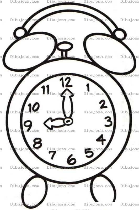 Dibujo para colorear Colorear reloj despertador