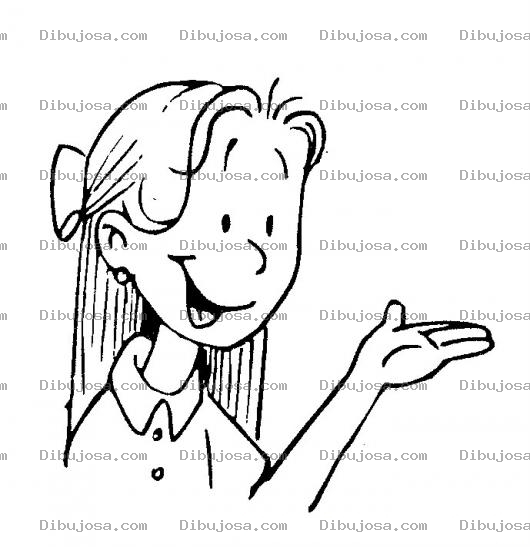 Dibujo para colorear Dibujo De Una Chica Hablando Para Pintar Y Colorear
