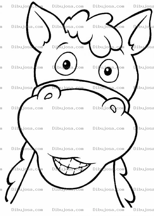 Dibujo para colorear Colorear cara de caballito