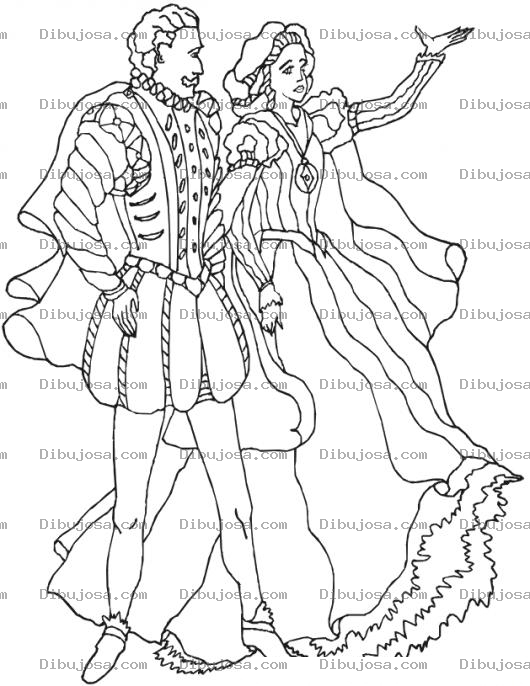 Dibujo para colorear Dibujo De Princesa Caminando A La Par De Un Principe Y Mostrandole Su Castillo Por Si Acaso El Principe Se Desea Casar Con Ella