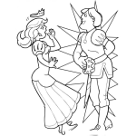Dibujo para colorear Dibujo De Princesa Asustada Porque Magicamente Se Le Aparecio Su Principe