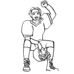 Dibujo para colorear Colorear A Un Chico Jugador De Futbol Americano Celebrando Su Victoria Para Pintar