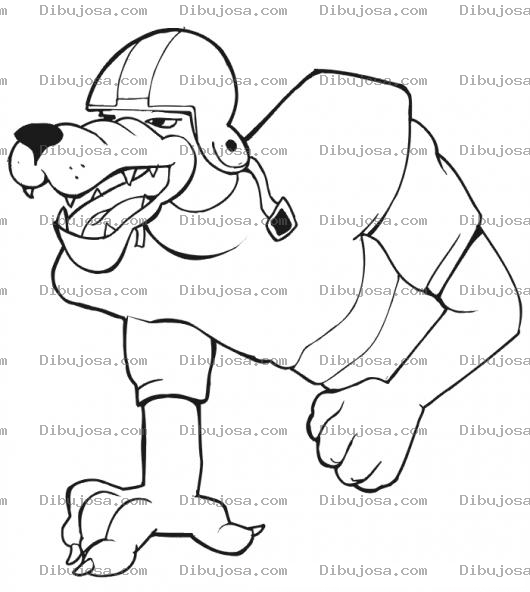 Dibujo para colorear Dibujo De Perro Con Casco Para Pintar Y Colorear