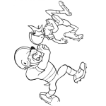 Dibujo para colorear Dibujo De Perro Corriendo A Un Pajaro Para Pintar Y Colorear