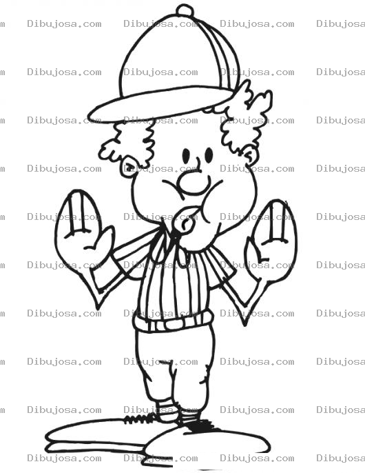 Dibujo para colorear Dibujo De Arbitro Con Gorgorito Para Pintar Y Colorear Arbitro Pitando Con Un Pito En La Boca