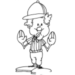 Dibujo para colorear Dibujo De Arbitro Con Gorgorito Para Pintar Y Colorear Arbitro Pitando Con Un Pito En La Boca