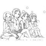 Dibujo para colorear Chicasmanga Dibujo De 4 Chics Manga Para Pintar Y Colorear
