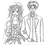 Dibujo para colorear Dibujo De Boda Manga Para Pintar Y Colorear Recien Casados Japonese