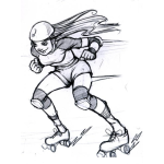 Dibujo para colorear Dibujo De Patinadora Hecha Pistola Para Pintar Y Colorear Chica Patinando Bien Rapido Hecha Huevo