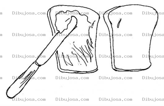 Dibujo para colorear Pan Con Margarina Para Pintar Y Colorear