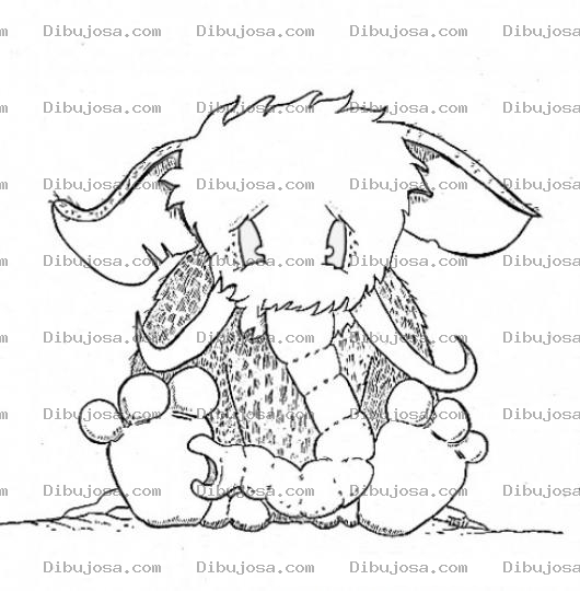 Dibujo para colorear Un Mamut Chiquitito Queria Volar Dibujo D Eun Mamut Chiquito Para Pintar Y Colorear Bebemamut
