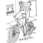 Dibujo para colorear Barbie En Bicicleta Para Pintar Y Colorear Barby En Cicle