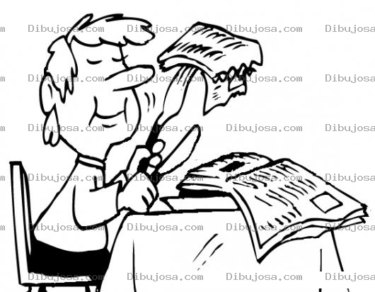 Dibujo para colorear Dibujo De Hombre Comiendose Un Libro Para Pintar Y Colorear
