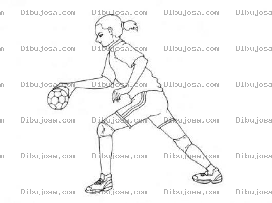 Dibujo para colorear Chica Futbolista Dibujo De Una Portera De Futbol A Punto De Patear El Balon Para Pintar Y Colorear