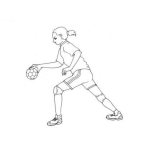 Dibujo para colorear Chica Futbolista Dibujo De Una Portera De Futbol A Punto De Patear El Balon Para Pintar Y Colorear