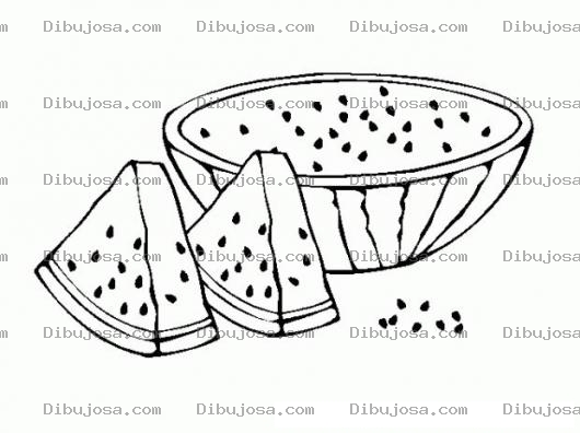 Dibujo para colorear Colorear Sandia Jugosa