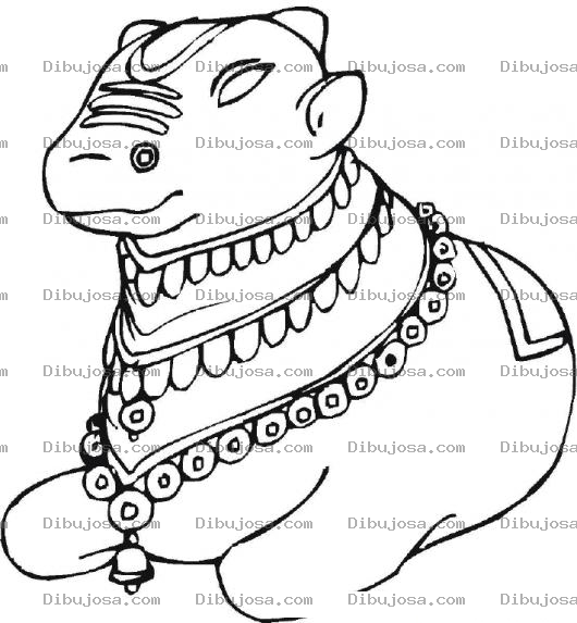 Dibujo para colorear Vaca Sagrada De La India Para Pintar Y Colorear